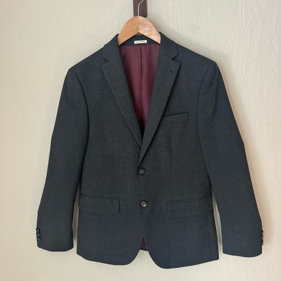 JOSEPH ABBOUD Boys 2 Button Blazer Charcoal Grey Wrinkle Resistant Size 14 - Picture 12 of 16